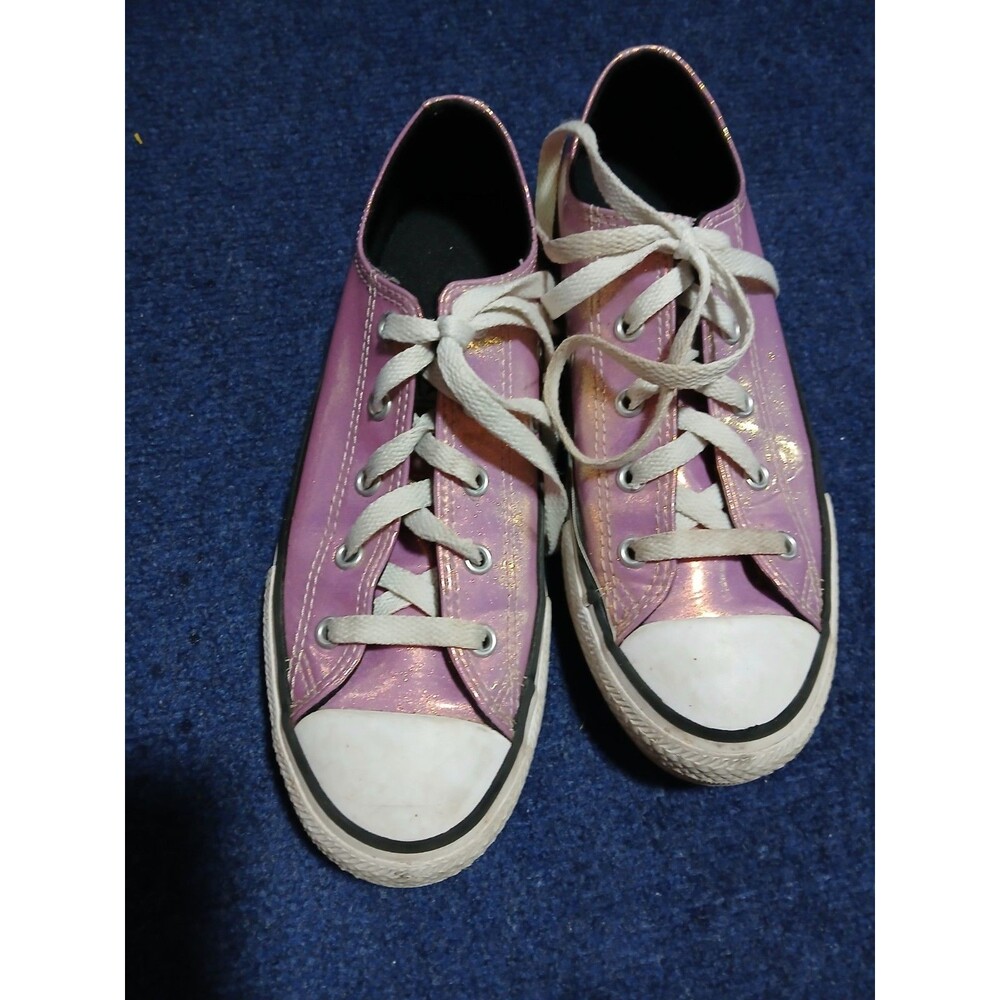 Converse All Star Purple Glitter Low Tops Size 4